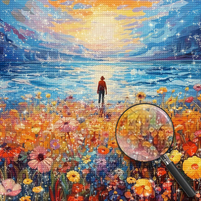 Fantasie auf dem Blumenfeld Diamond Painting