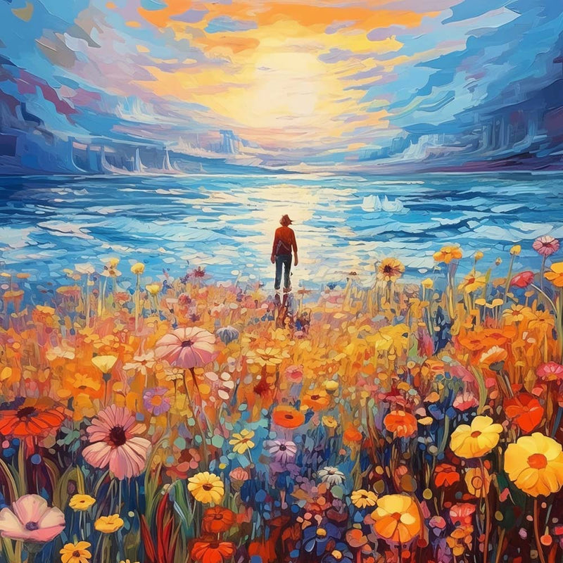 Fantasie auf dem Blumenfeld Diamond Painting