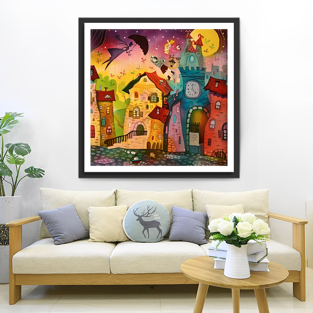 Fantasie Cartoon Schloss Diamond Painting