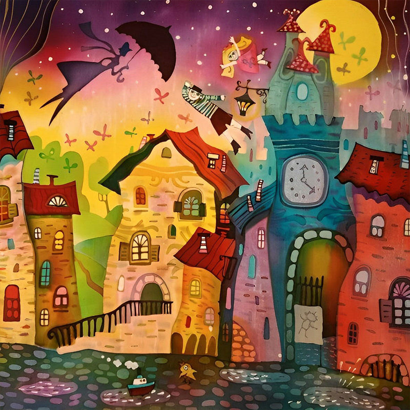 Fantasie Cartoon Schloss Diamond Painting