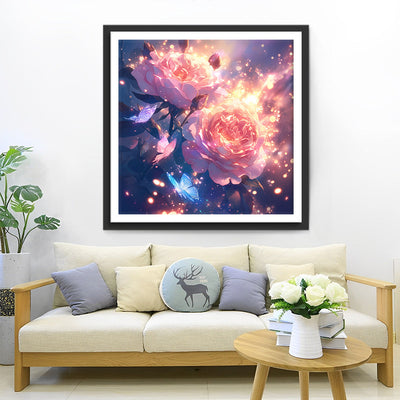 Fantasie Pfingstrose und Schmetterlinge Diamond Painting