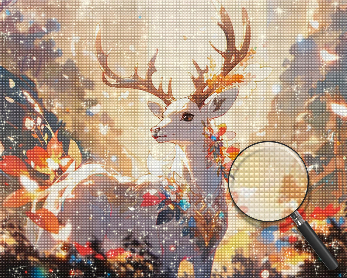 Fantasie Weißer Hirsch Diamond Painting