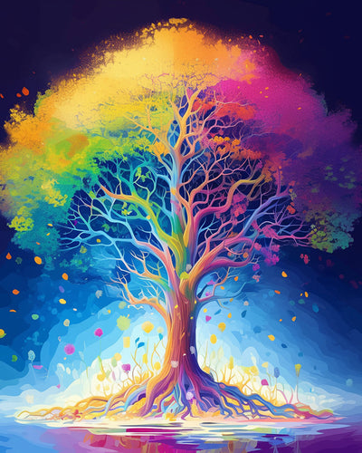 Fantasievoller bunter Baum Diamond Painting