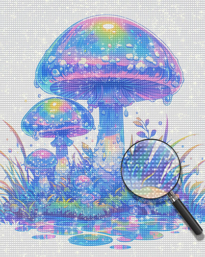 Fantastische lila Champignons Diamond Painting