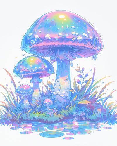 Fantastische lila Champignons Diamond Painting