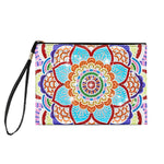 Farbenfrohes Mandala mit vielen Blütenblättern Diamond Painting Handgelenktasche