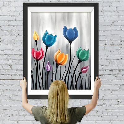 Farbige abstrakte Tulpen Diamond Painting