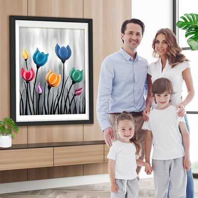 Farbige abstrakte Tulpen Diamond Painting