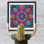 Farbige Blumen Mandala Diamond Painting