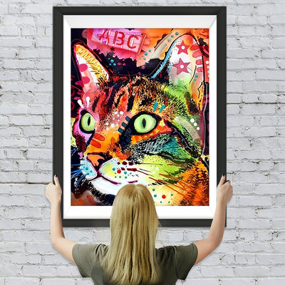 Farbige Katze Diamond Painting