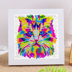 Farbige Langhaarkatze Mini-Kristallpünktchen Diamond Painting