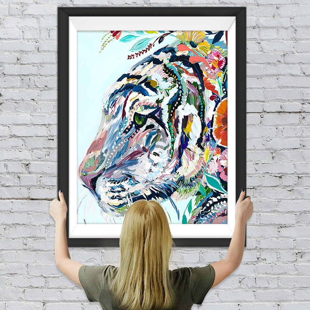 Farbiger abstrakter Tiger Diamond Painting