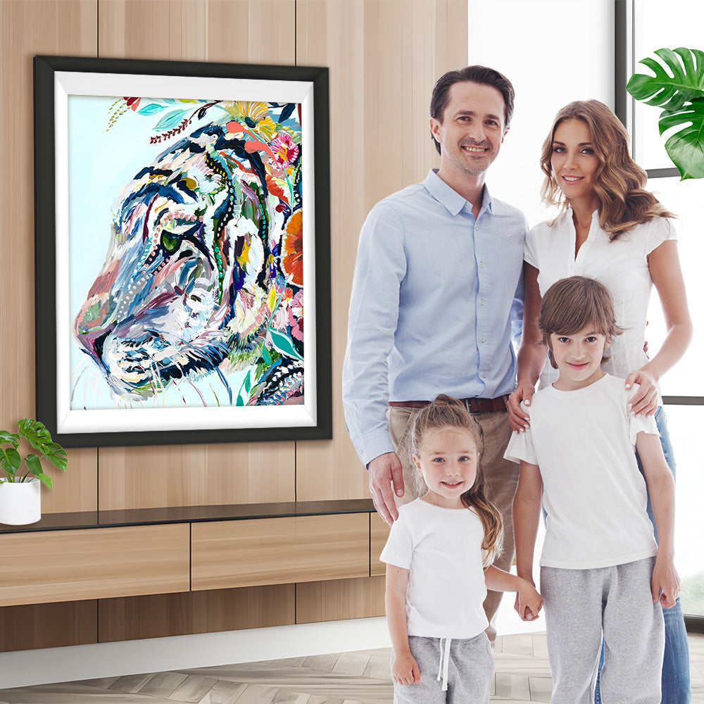 Farbiger abstrakter Tiger Diamond Painting