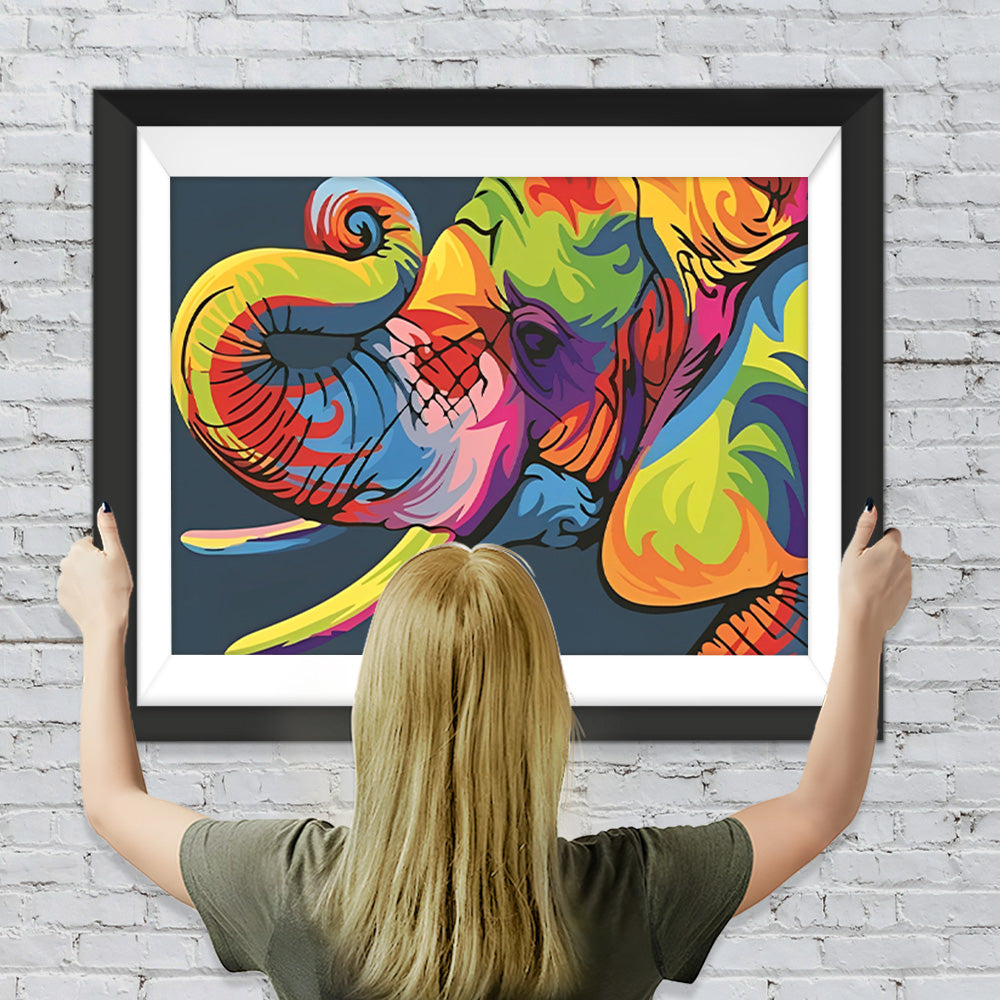 Farbiger Cartoon-Elefant Diamond Painting