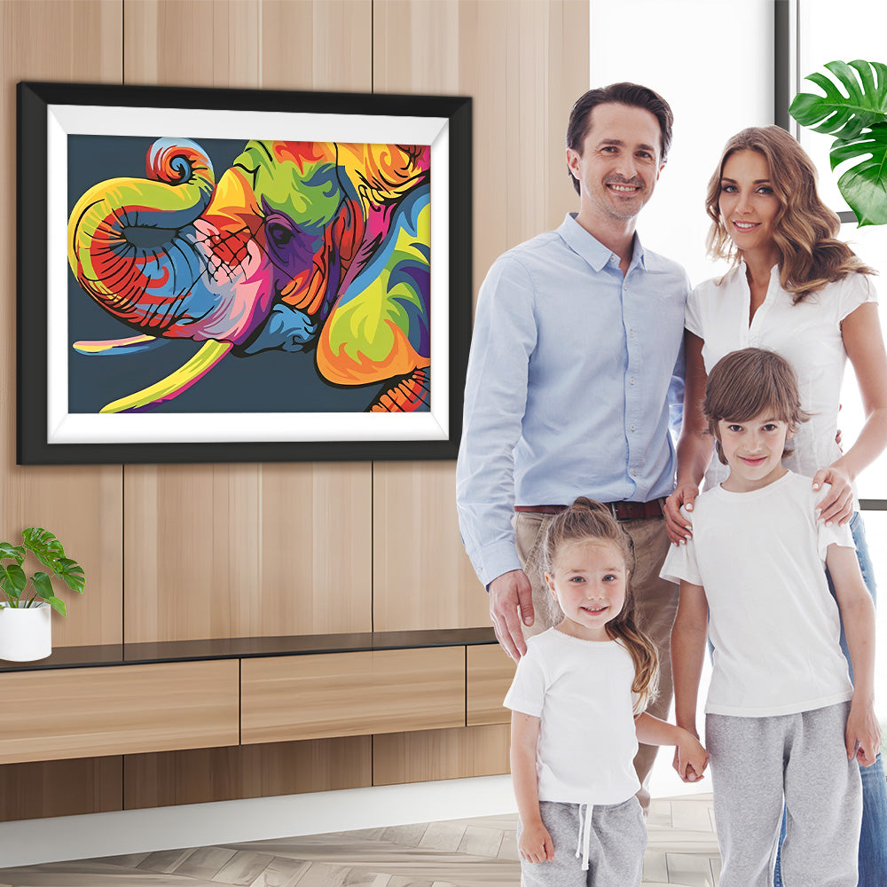 Farbiger Cartoon-Elefant Diamond Painting