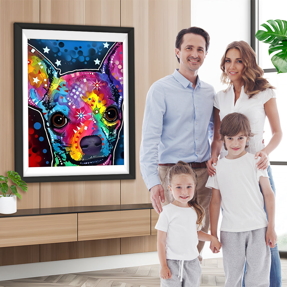 Farbiger Chihuahua-Hund Diamond Painting