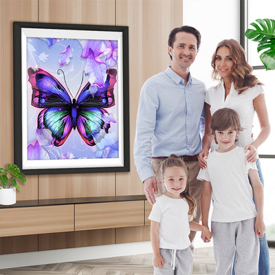 Farbiger Schmetterling und Blütenblätter Diamond Painting