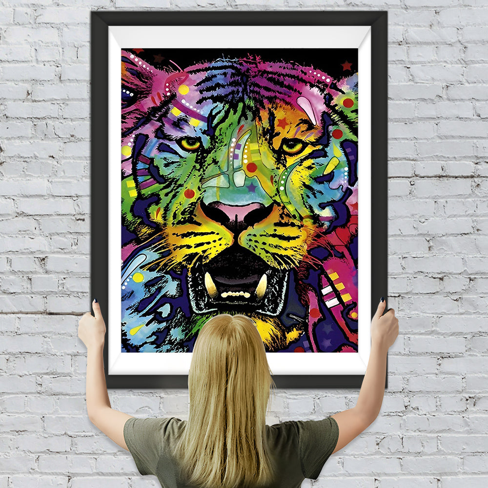 Farbiger Tiger Diamond Painting