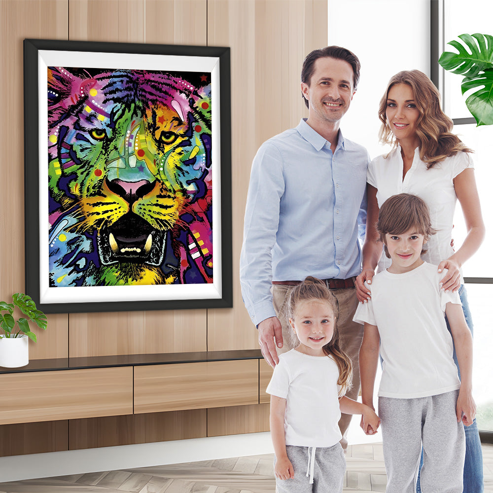 Farbiger Tiger Diamond Painting