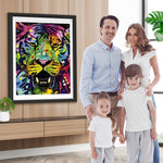 Farbiger Tiger Diamond Painting