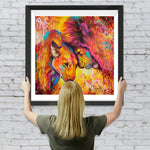 Farbiges Löwenpaar Diamond Painting