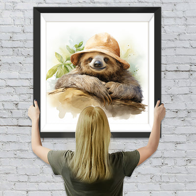Faultier mit Hut Diamond Painting