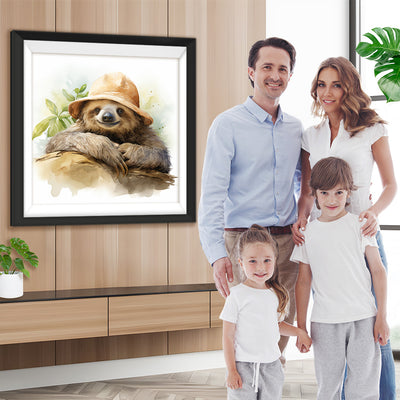 Faultier mit Hut Diamond Painting