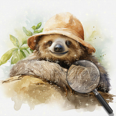 Faultier mit Hut Diamond Painting