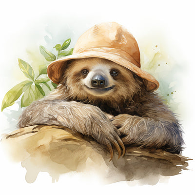 Faultier mit Hut Diamond Painting