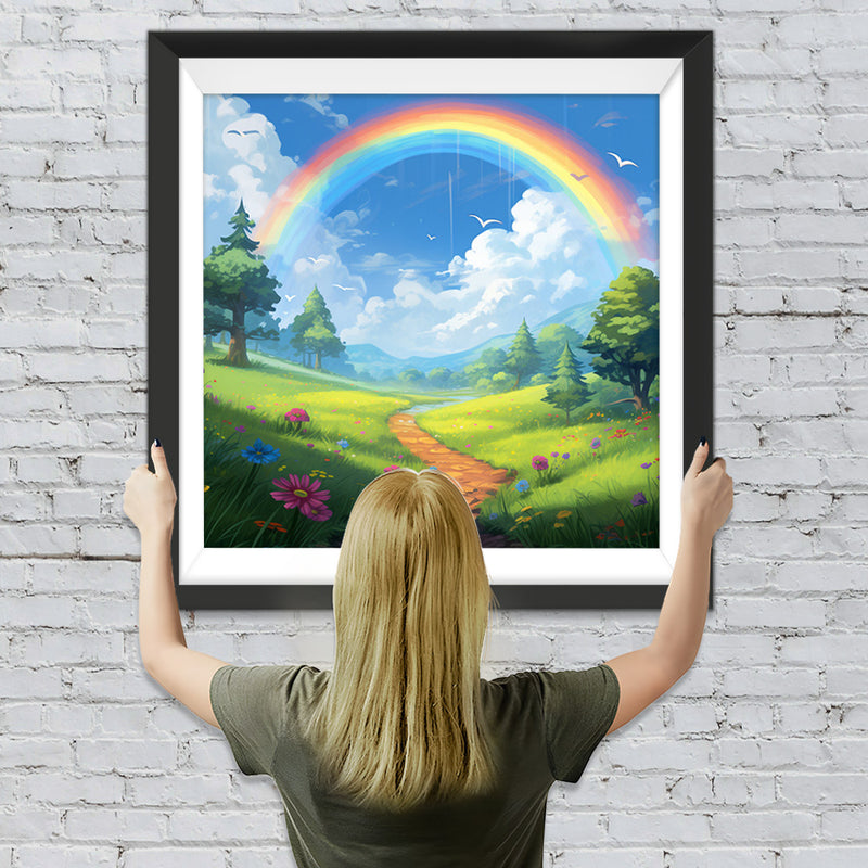 Felder unter dem Regenbogen Diamond Painting