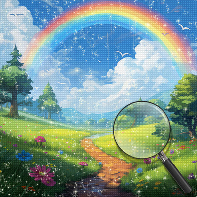 Felder unter dem Regenbogen Diamond Painting