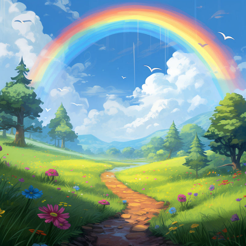 Felder unter dem Regenbogen Diamond Painting