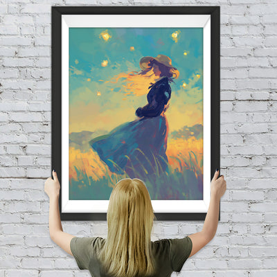 Feldmädchen in der Sommernacht Diamond Painting