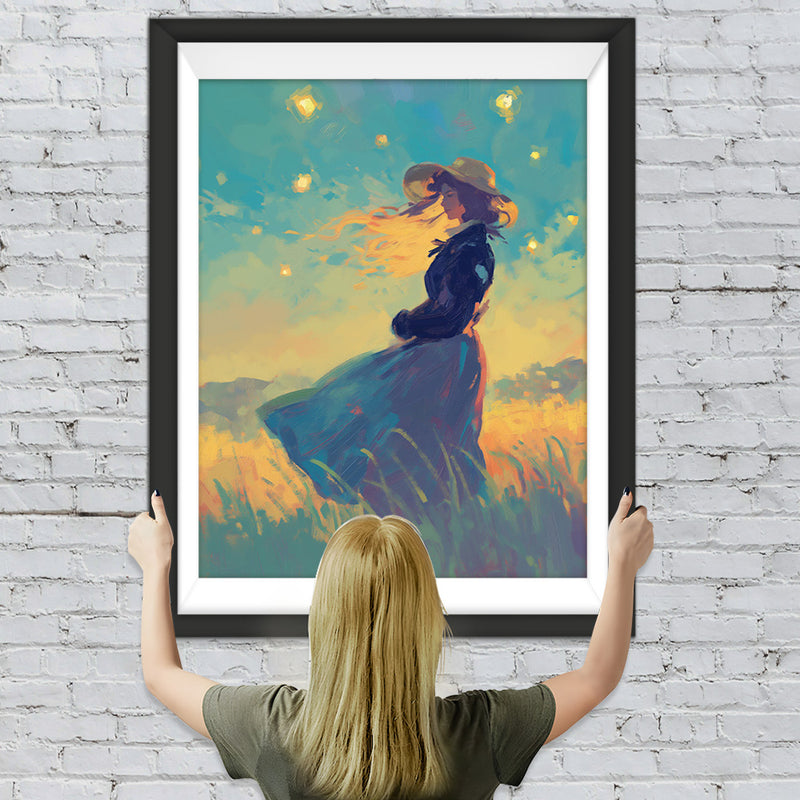 Feldmädchen in der Sommernacht Diamond Painting