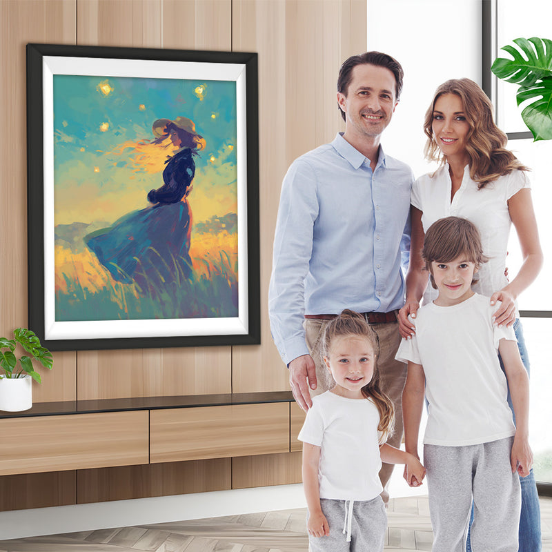 Feldmädchen in der Sommernacht Diamond Painting