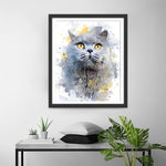 Fette graue Katze Diamond Painting
