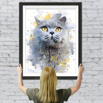 Fette graue Katze Diamond Painting