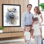 Fette graue Katze Diamond Painting