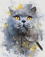 Fette graue Katze Diamond Painting