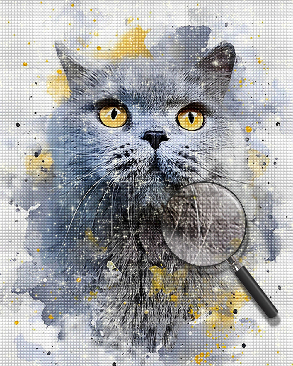 Fette graue Katze Diamond Painting