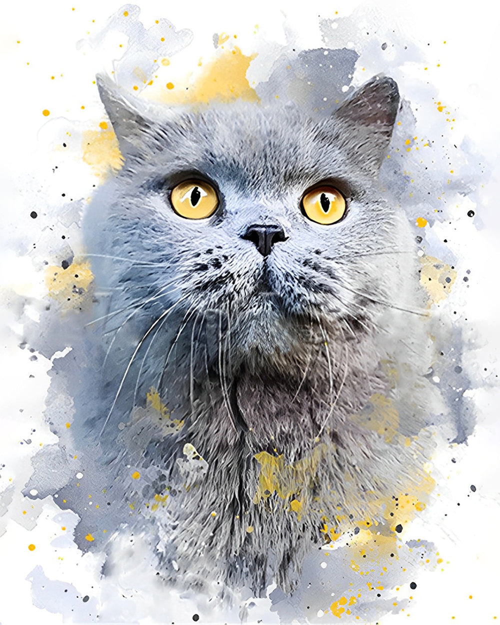Fette graue Katze Diamond Painting