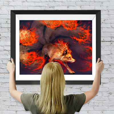 Feuer-Fuchs mit neun Schwänzen Diamond Painting