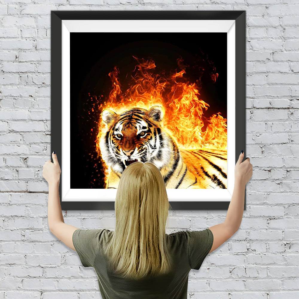 Feuer-Tiger Diamond Painting
