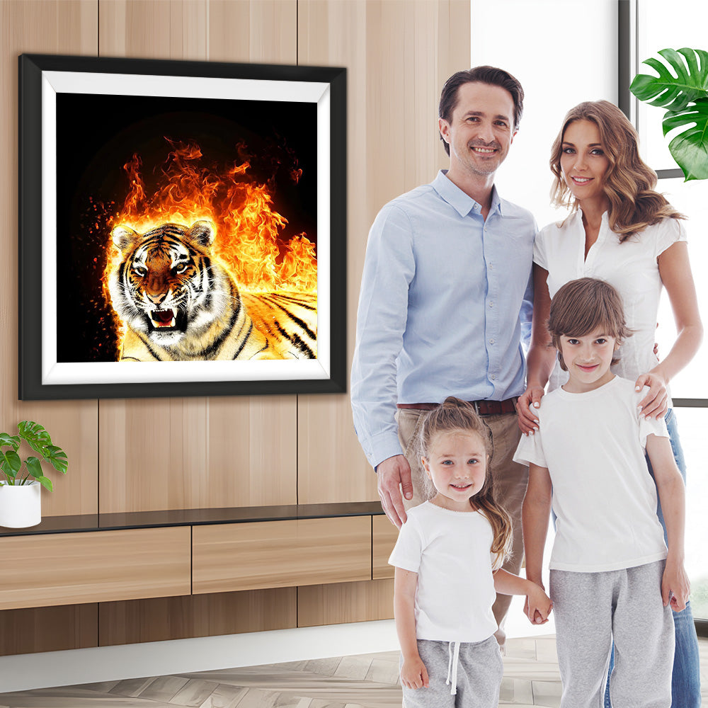 Feuer-Tiger Diamond Painting