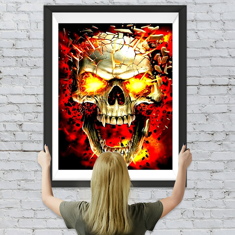 Feuer Totenkopf Diamond Painting