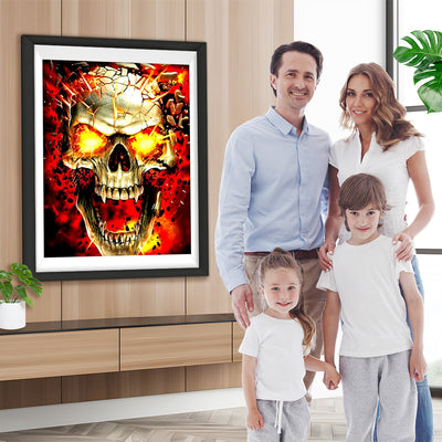 Feuer Totenkopf Diamond Painting