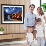 Feuer und Wasserfall im Wald Diamond Painting