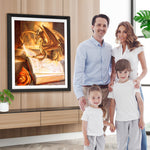 Feuerdrache liest ein Buch Diamond Painting