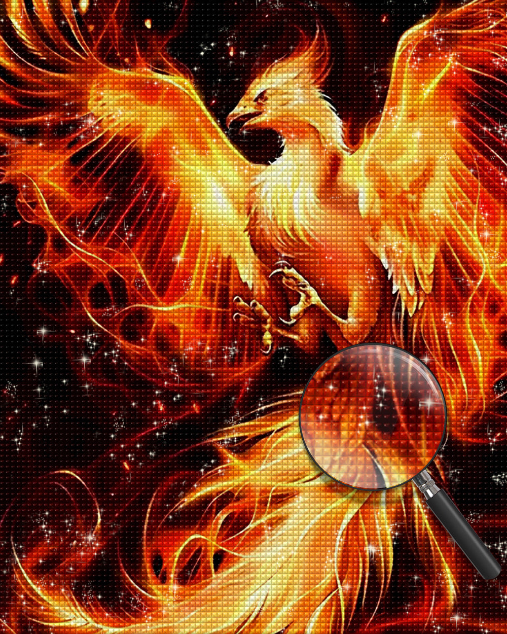 Feuerphönix im Dunkeln Diamond Painting