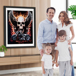 Feuerschädel Motorrad Diamond Painting